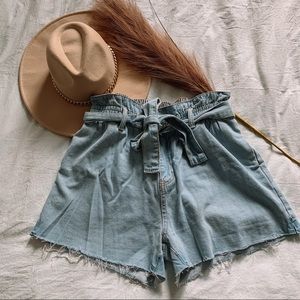 Paper Bag Jean Shorts
